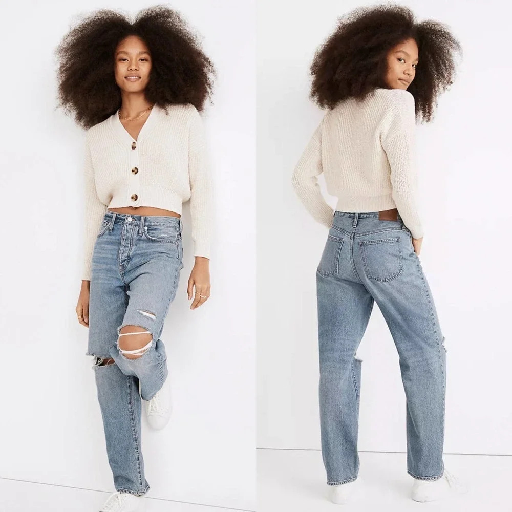Madewell The Dadjean Destroyed‎ Edition Jeans Dustin Wash Size 27